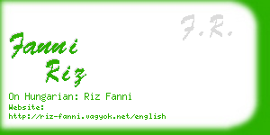 fanni riz business card